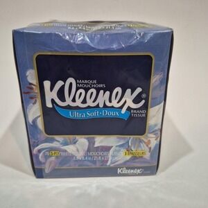 Vintage Kleenex Box 1996 Floral Sealed Ultra Soft-Doux 70ct/3 Ply NOS